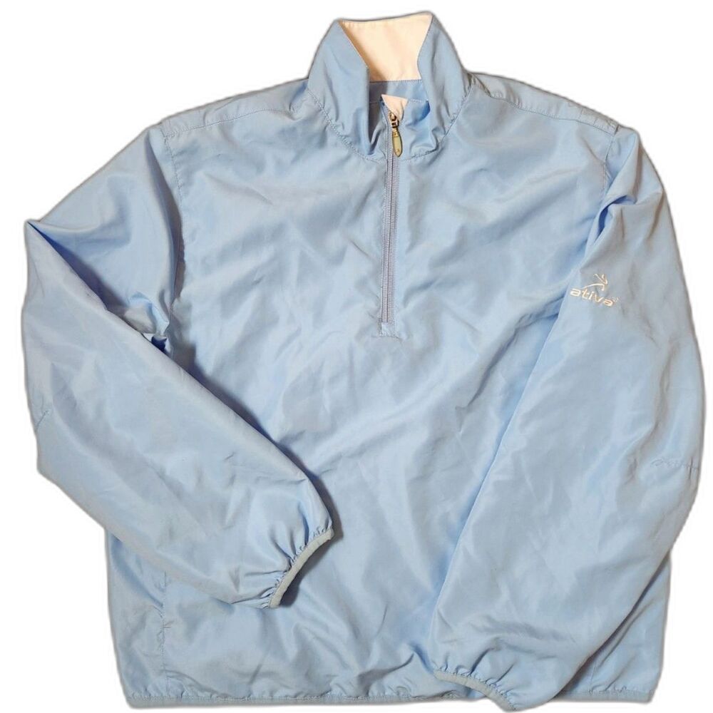 Activa Lightweight Windbreaker Jacket Women’s Small Light Blue Half Zip
